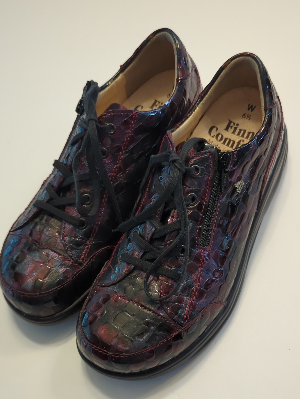 New Finn Comfort Hachiouji Side Zip Comfort Sneakers Size 9 UK 6.5 Odessa Viola